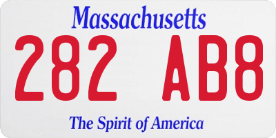MA license plate 282AB8