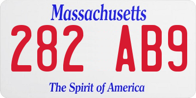 MA license plate 282AB9