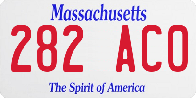 MA license plate 282AC0