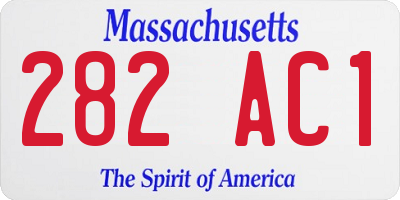 MA license plate 282AC1