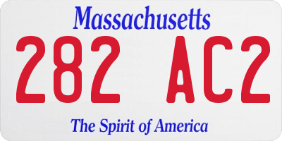 MA license plate 282AC2