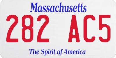 MA license plate 282AC5