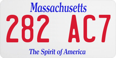 MA license plate 282AC7
