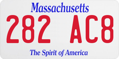 MA license plate 282AC8