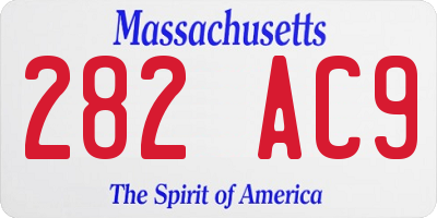 MA license plate 282AC9