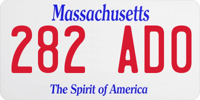 MA license plate 282AD0