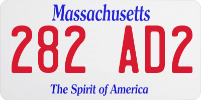 MA license plate 282AD2