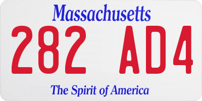 MA license plate 282AD4