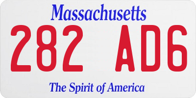 MA license plate 282AD6