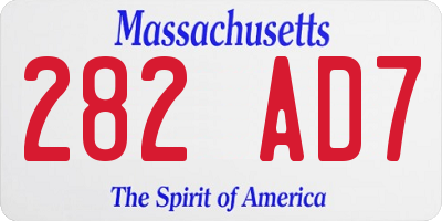 MA license plate 282AD7
