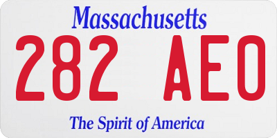 MA license plate 282AE0