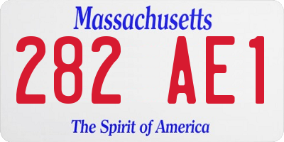 MA license plate 282AE1