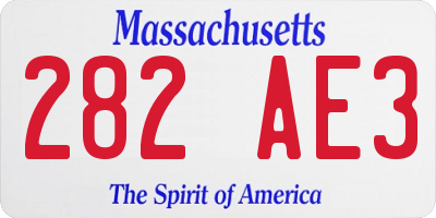 MA license plate 282AE3