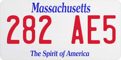 MA license plate 282AE5