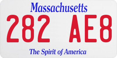 MA license plate 282AE8