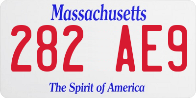 MA license plate 282AE9