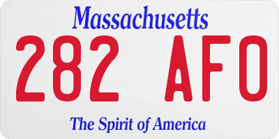 MA license plate 282AF0