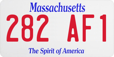 MA license plate 282AF1