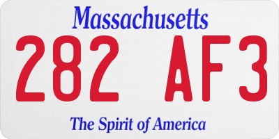 MA license plate 282AF3