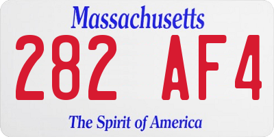 MA license plate 282AF4