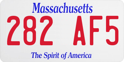 MA license plate 282AF5