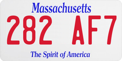 MA license plate 282AF7