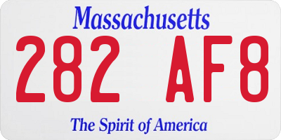 MA license plate 282AF8