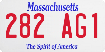 MA license plate 282AG1