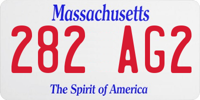 MA license plate 282AG2