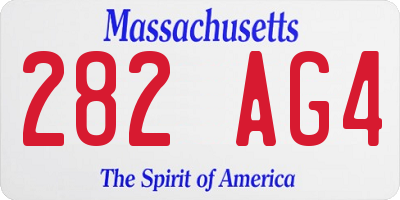 MA license plate 282AG4