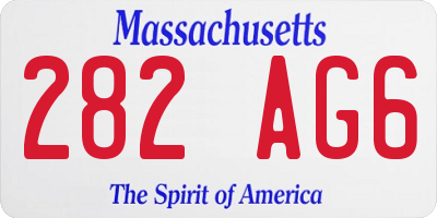 MA license plate 282AG6