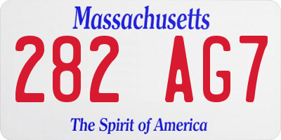 MA license plate 282AG7