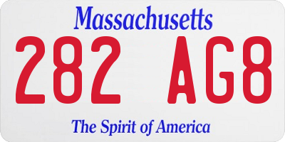 MA license plate 282AG8