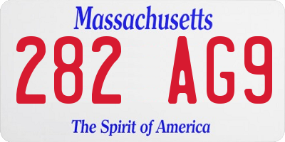 MA license plate 282AG9