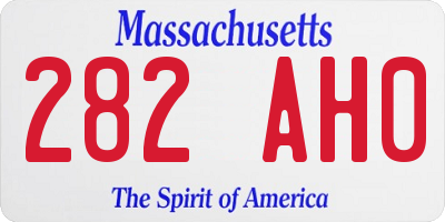 MA license plate 282AH0