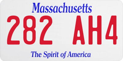 MA license plate 282AH4