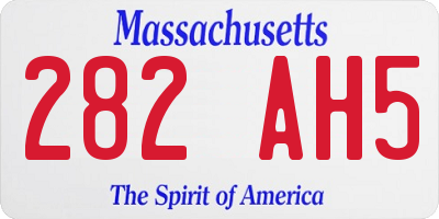 MA license plate 282AH5