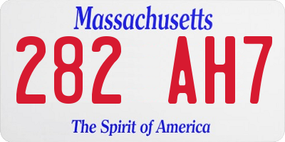 MA license plate 282AH7