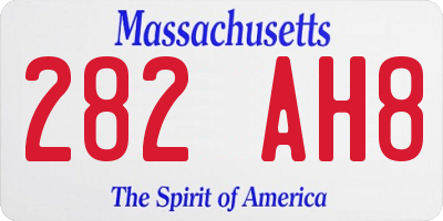 MA license plate 282AH8