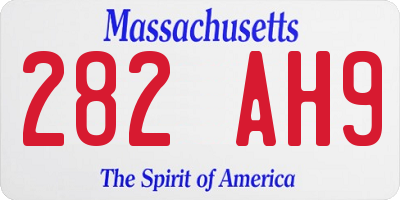 MA license plate 282AH9