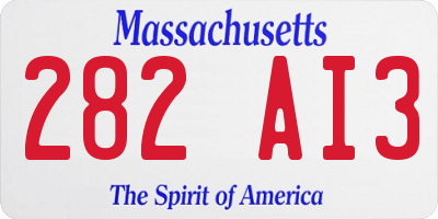 MA license plate 282AI3
