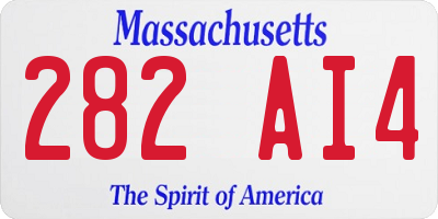 MA license plate 282AI4