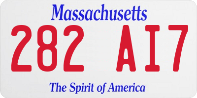 MA license plate 282AI7