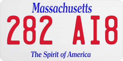 MA license plate 282AI8