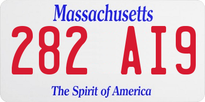 MA license plate 282AI9