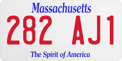 MA license plate 282AJ1