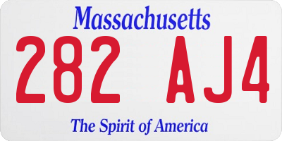 MA license plate 282AJ4