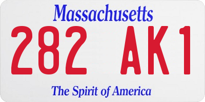 MA license plate 282AK1