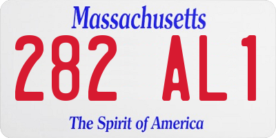 MA license plate 282AL1