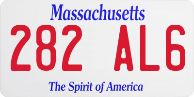 MA license plate 282AL6